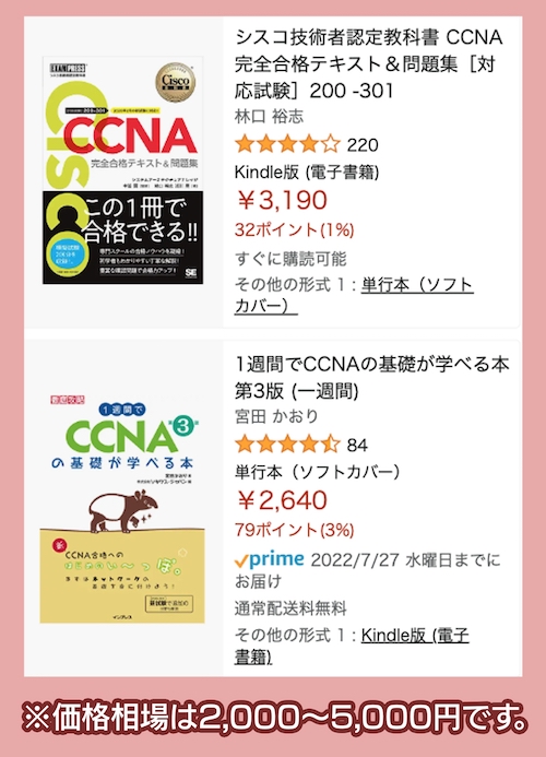Amazonで購入できるCCNA参考書