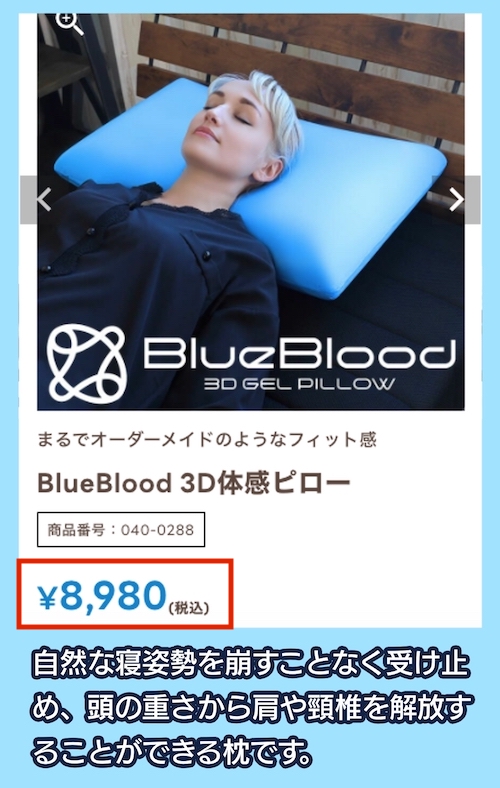 BlueBlood 3D体感ピローの価格
